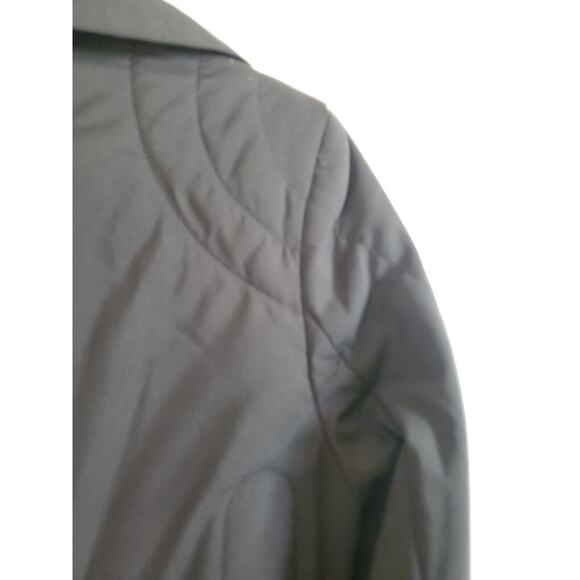 BCBGMAXAZRIA Long Black Quilted Midweight Minimalist Coat Jacket, Women's Medium - Picture 12 of 14